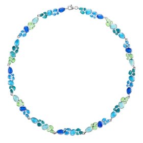 Collier Casa Batlló émail bleu or ou argent