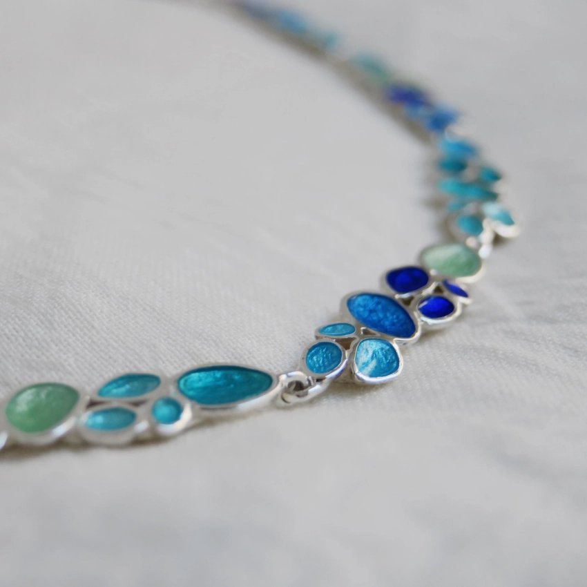 Gargantilla Casa Batlló esmalte azul plata u oro