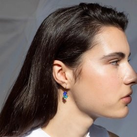 Gaudi Casa Batllo blue earrings hook or stud