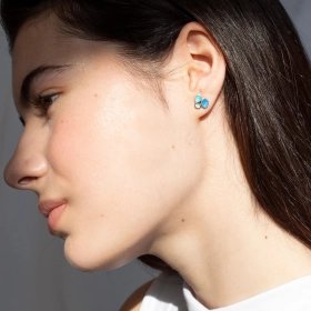 Small Gaudi Casa Batllo blue earrings silver or gold