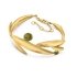 Polsera daurada fulles esmalt verd oliva elegant