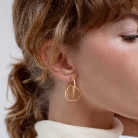 Pendientes esculturales diseño único plata u oro 24K