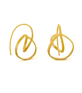 Boucles sculpturales design unique argent ou or 24K