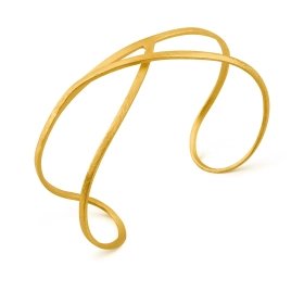 Pulsera escultórica dorada baño de oro 24K