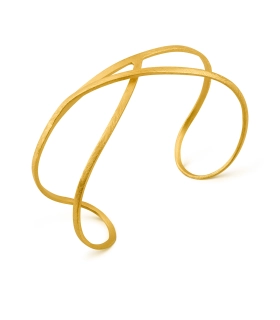 Pulsera escultórica dorada baño de oro 24K