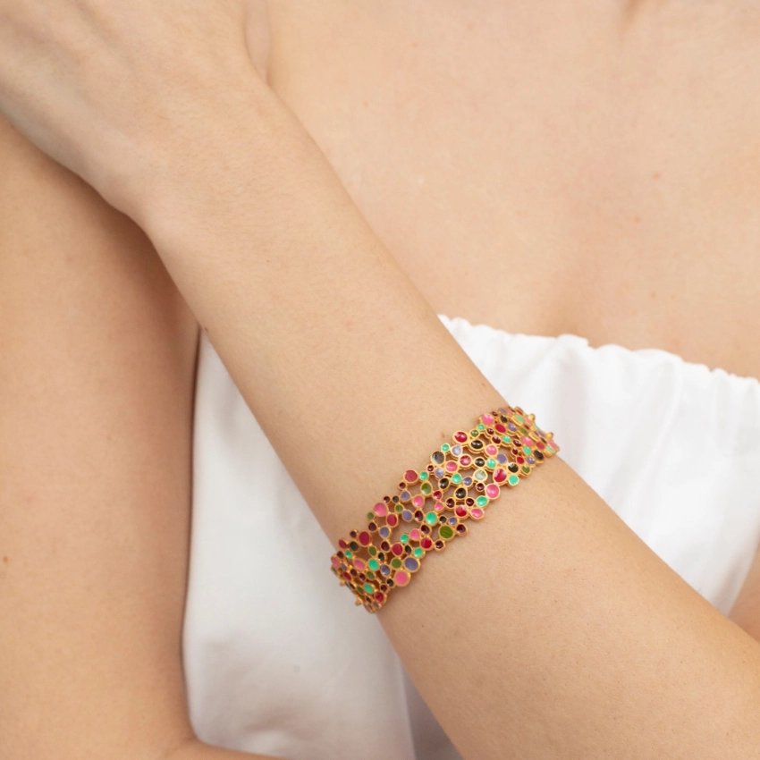 Pulsera Candy Colours esmalte multicolor 24K