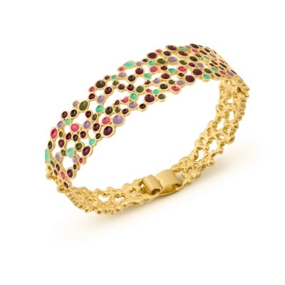 Candy Colours bracelet multicolor enamel 24K