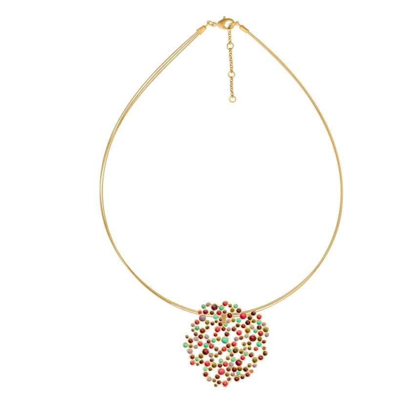 Candy Colours necklace multicolor enamel 24K