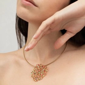 Candy Colours necklace multicolor enamel 24K