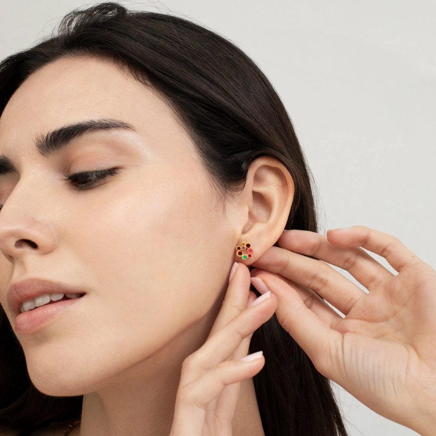 Candy Colours earrings multicolor enamel 24K