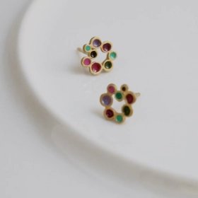 Boucles Candy Colours émail multicolore 24K