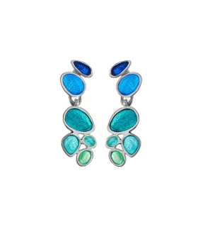 Gaudi Casa Batllo blue oval earrings gold or silver