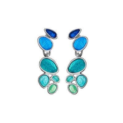 Gaudi Casa Batllo blue oval earrings gold or silver