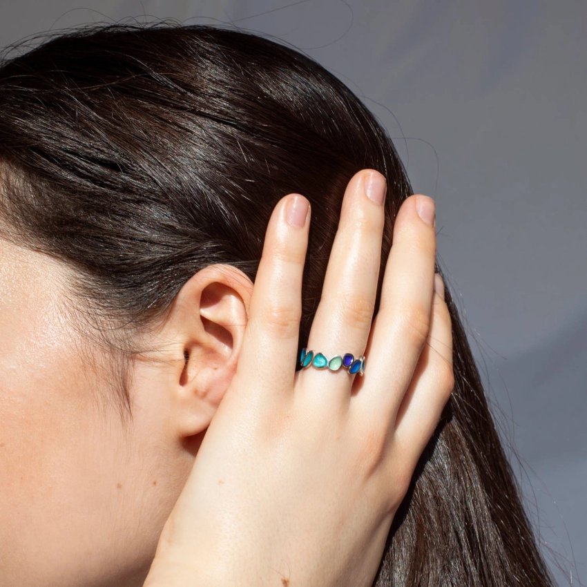 Gaudi Casa Batllo blue ring gold or silver