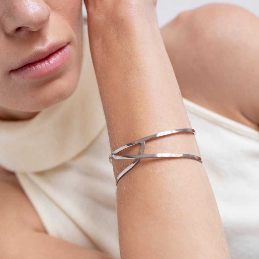 Bracelet Embolic sculptural or 24 K ou argent 925