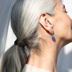 Gaudí Jewelry blue earrings 24K gold plated Joidart