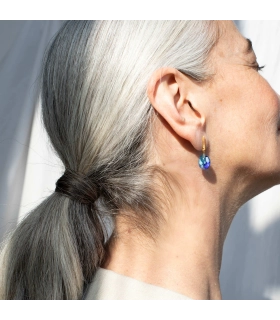 Gaudí Jewelry blue earrings with 24K gold plating