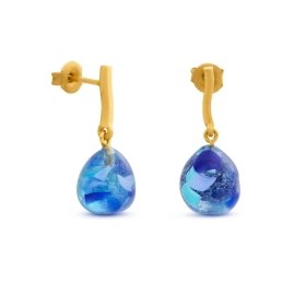 Gaudí Jewelry blue earrings 24K gold plated Joidart