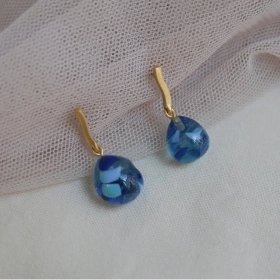 Gaudí Jewelry blue earrings 24K gold plated Joidart