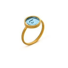 Bague Gaudí Casa Batlló bleue plaqué or 24K – Joidart