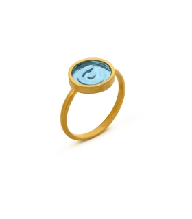 Anillo Gaudí Casa Batlló azul oro 24K