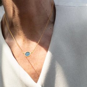 Gaudí Casa Batlló blue gold necklace – Joidart