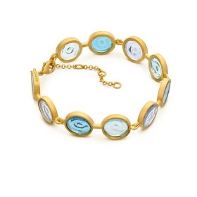 Pulsera Gaudí Casa Batlló azul oro 24K – Joidart