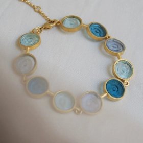 Pulsera Gaudí Casa Batlló azul oro 24K – Joidart