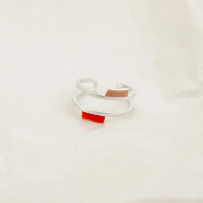 Tremelia gold or silver multicolour ring – Joidart