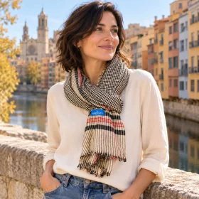 Neck Scarf natural around the neck model