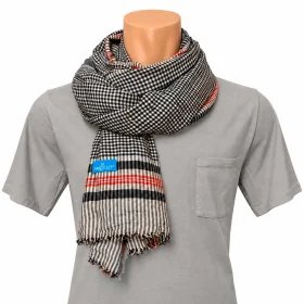 Neck Scarf black around the neck grey T-shirt