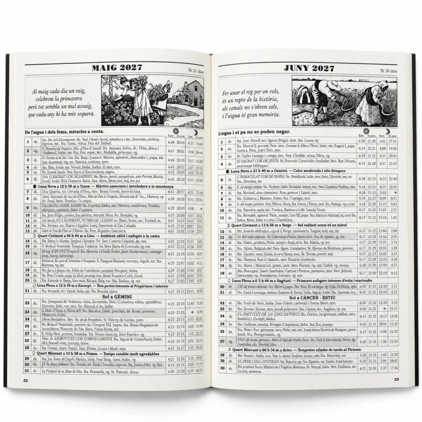 Calendari dels Pagesos 2027 | Tradició catalana – Oniricat