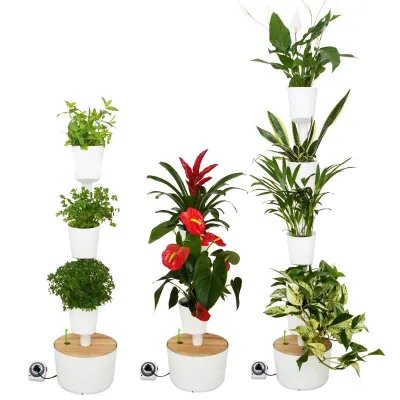 Jardí vertical Citysens blanc amb plantes diferents alçades