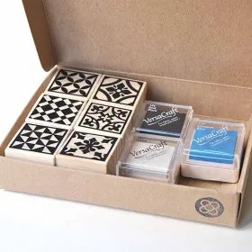 Kit timbres hydrauliques à l'intérieur de la boîte encre bleue