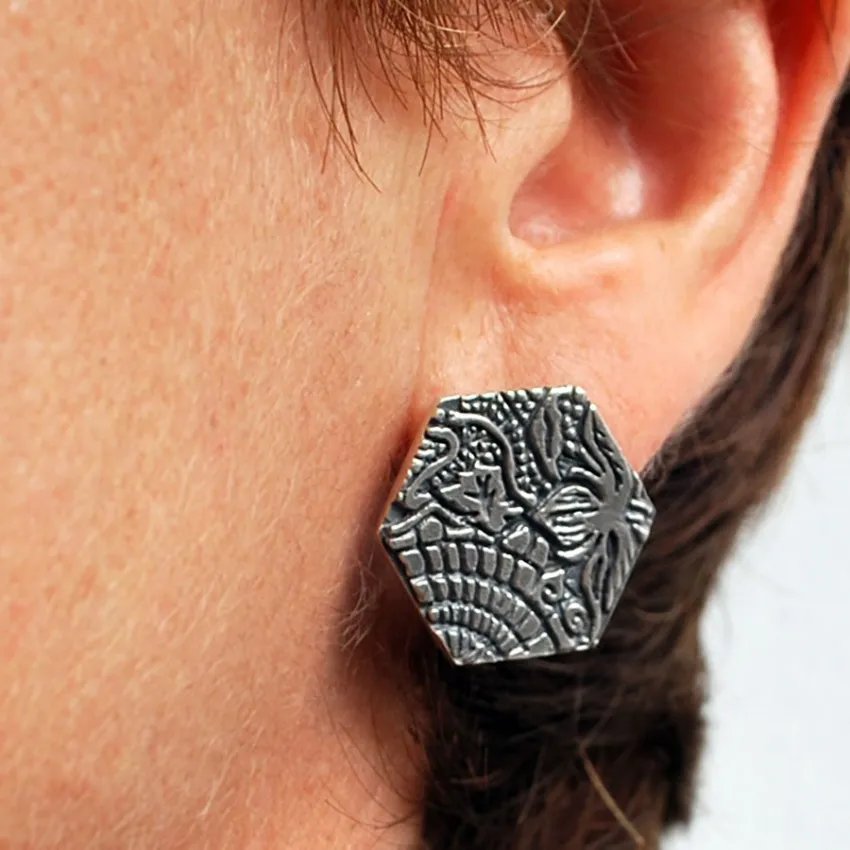 Boucles d'oreilles dalle Gaudí avec fermeture à pression modèle