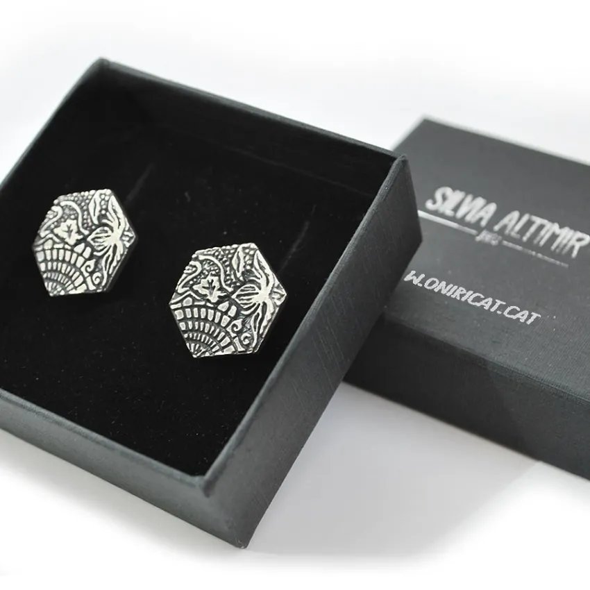 Gaudí panot earrings with pressure closure box