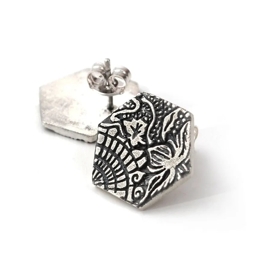 Boucles d'oreilles dalle Gaudí avec fermeture à pression