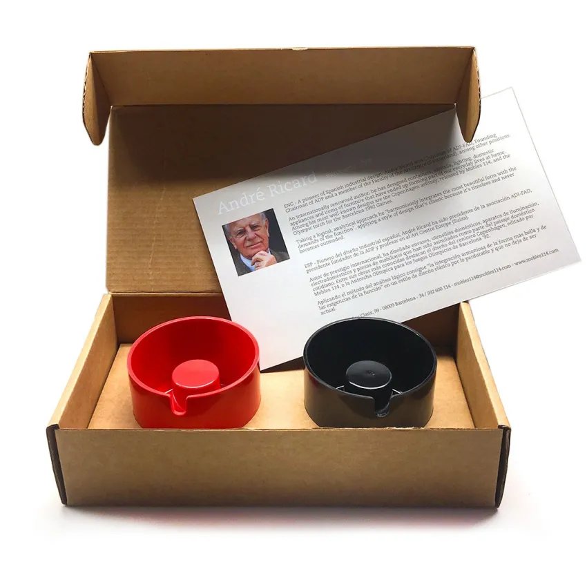 Cendrer Copenhagen 1966 Pack 2 unitats - Vermell + negre amb caixa