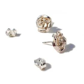 Boucles d'oreilles rose Sant Jordi - argent blanchi fond blanc