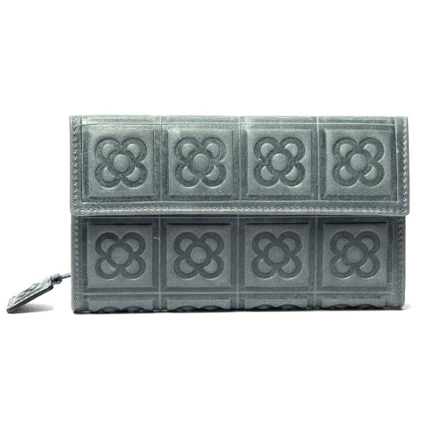 Flor de Barcelona wallet grey front view