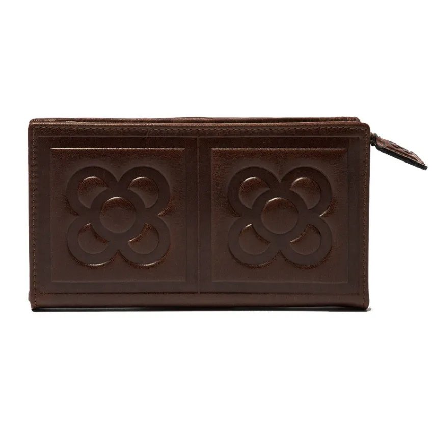 Flor de Barcelona wallet 2 brown front view