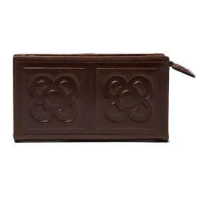 Flor de Barcelona wallet 2 brown front view
