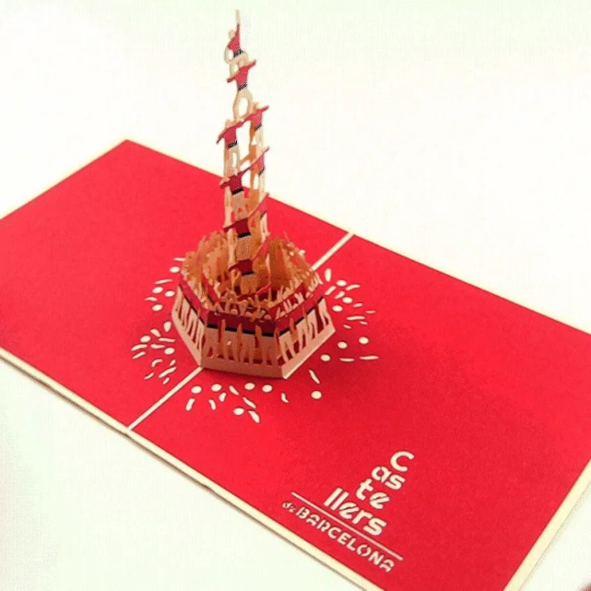 Postals 3D castellers oberta vista diagonal