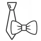 Collection of ties and bow ties with original and elegant designs